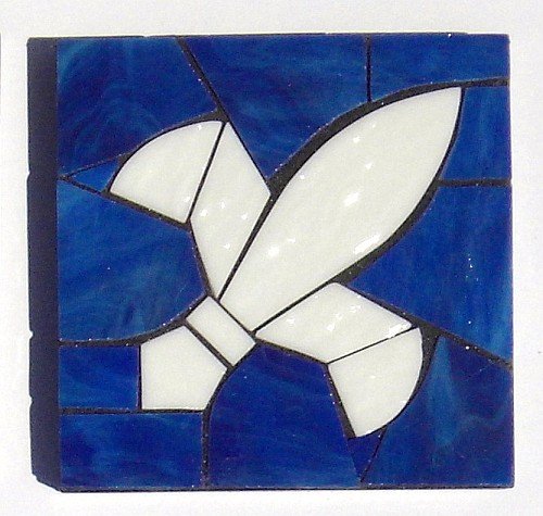 Fleur de Lys design stained glass coasters