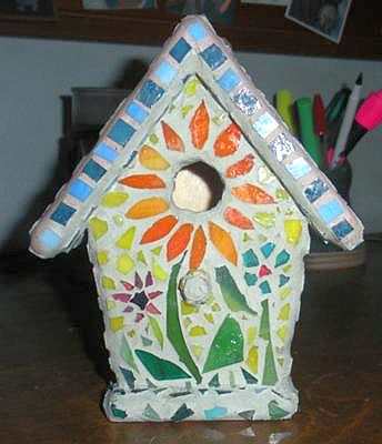 mosaic birdhouse